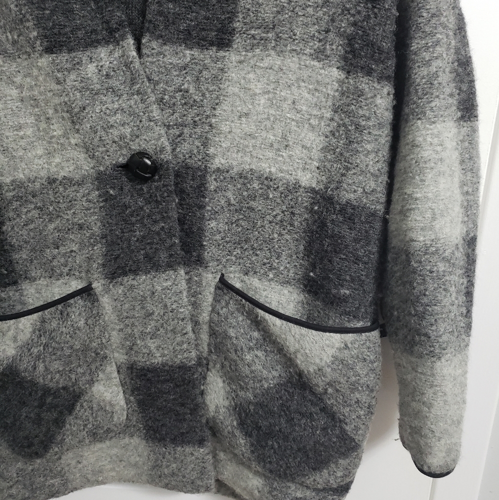 ARITZIA WILFRED FREE Grey Plaid Wool Neelam Jacket Coat - Picture 12 of 12